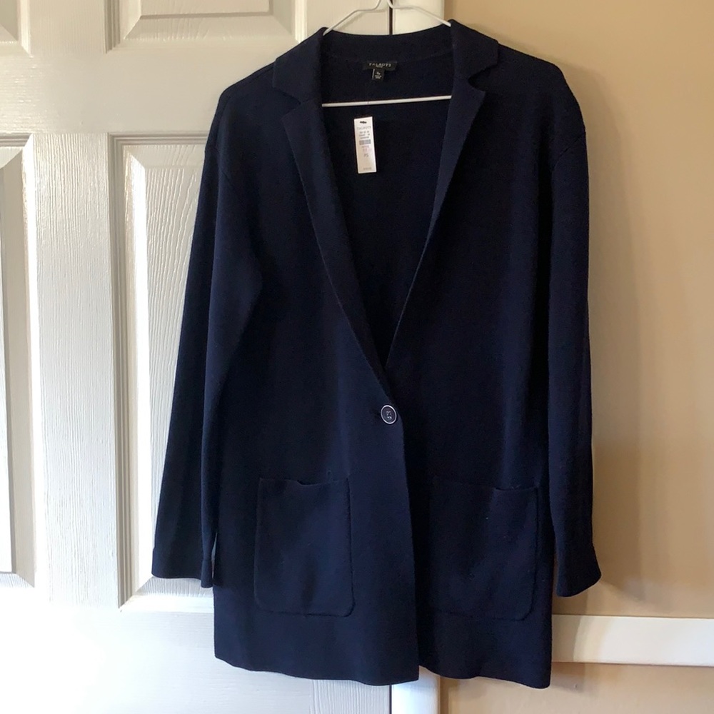 Nwt Talbots cardigan one button blue size small/petit